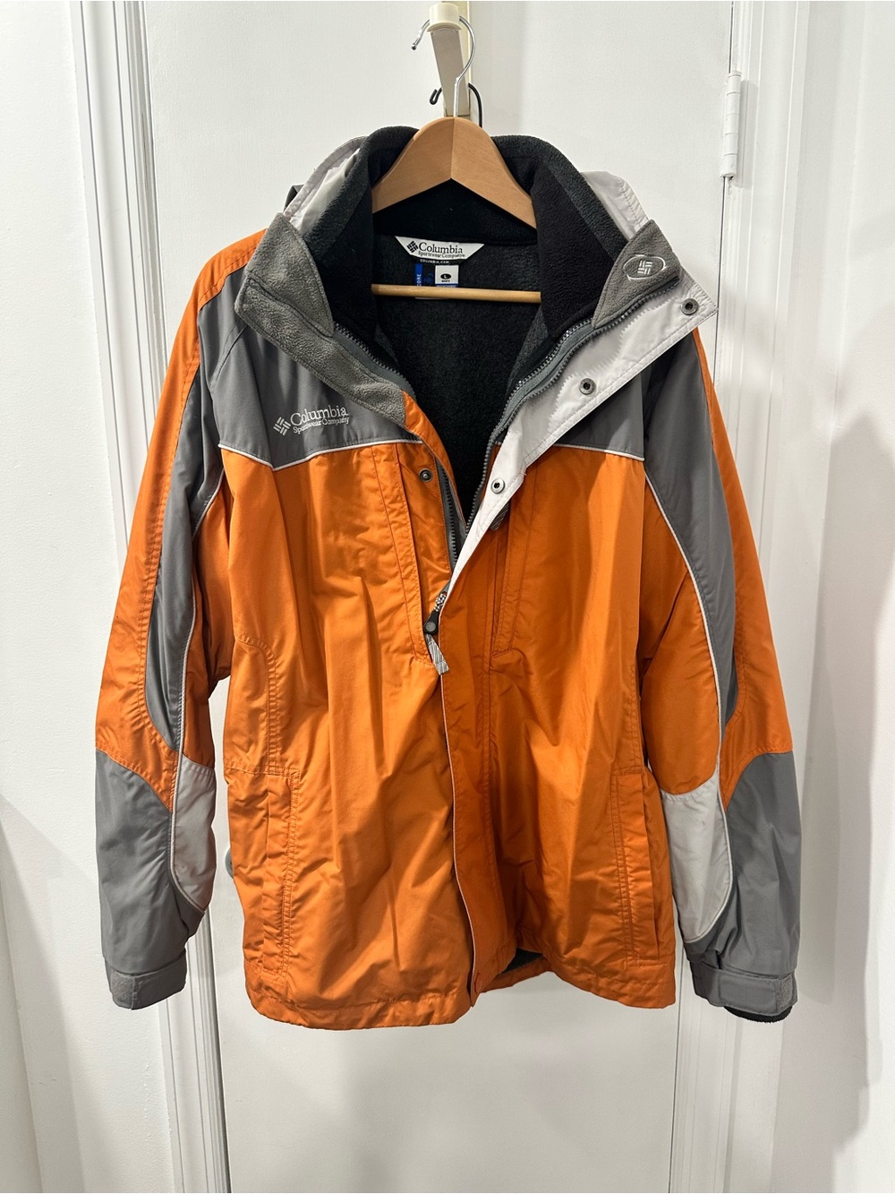 Columbia 3-in-1 fleece Orange & Gray Waterproof Jacket